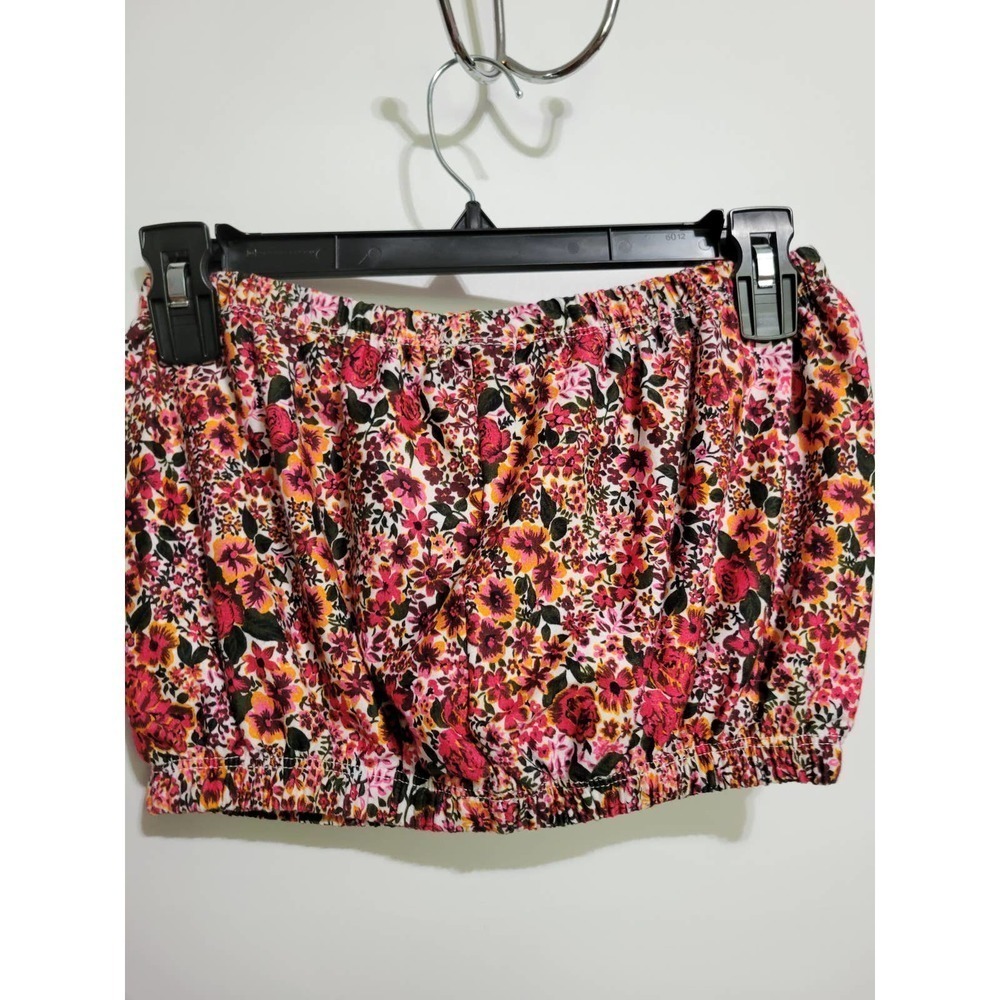 Topshop Floral Strapless Bandeau Women's Cropped Top 6 - Picture 3 of 4